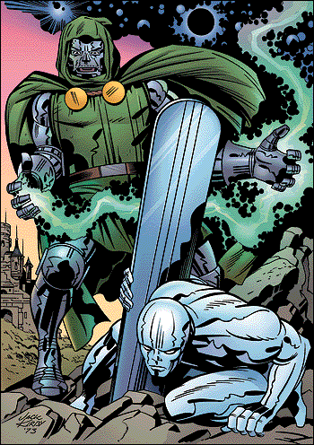 Silver Surfer and Dr Doom by Jack Kirby