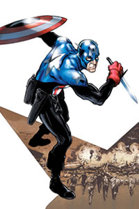 Bucky como Capitão América. Arte por Phil Jimenez.