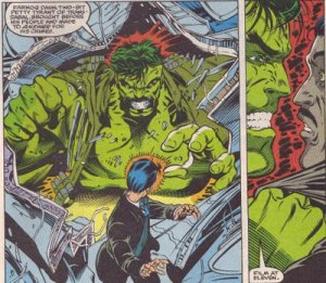 Hulk with leader of quarak