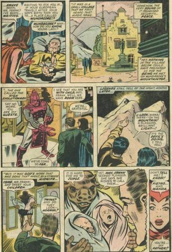 Feiticeira Escarlate "descobre" quem é seu pai em Giant-Size Avengers 01. 