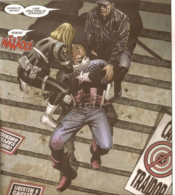Capitão América é assassinado em "Captain America 25", de 2007.