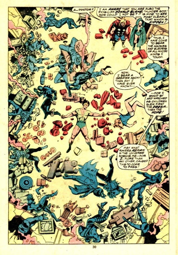 O fim da batalha: só Thor e Serpente da Lua sobram.