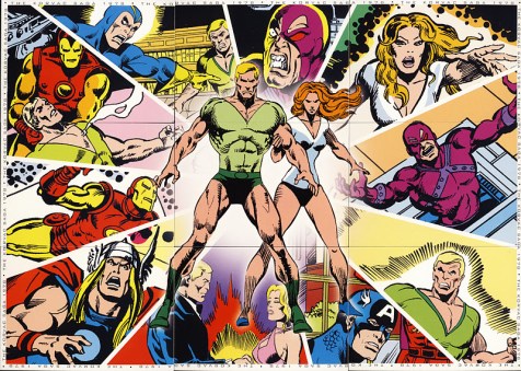 Korvac e Carina na Saga de Korvac: clássico dos Vingadores dos anos 1970.