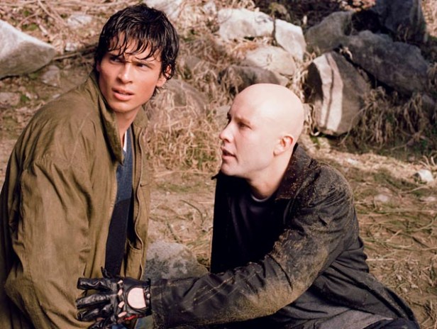 Welling (Clark) e Rosenbaum (Lex) no primeiro episódio da série.