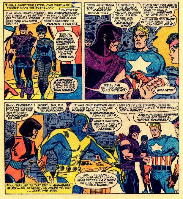 The Avengers 36 p-9 hwakeye and black widow