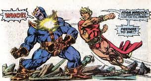 Adam Warlock versus o vilão Thanos, por Jim Starlin.