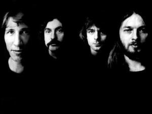 Pink Floyd close up in black and white