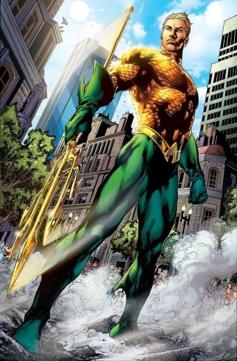 O Aquaman da atualidade, na arte do brasileiro Ivan Reis. 