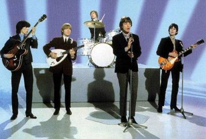A formação inicial dos Rolling Stones no Programa Ed Sullivan em 1966.