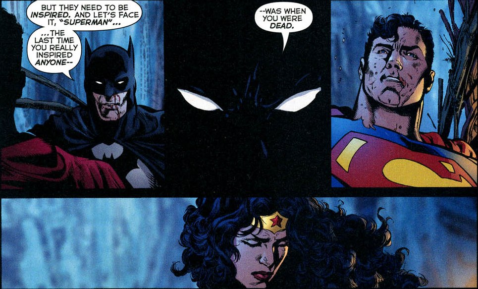 Liga da JUstiça - Crise Infinita - Batman diz que Superman não inspira mais ninguém