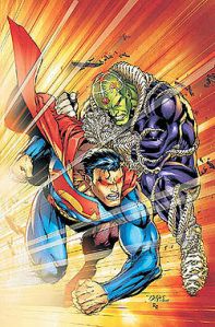 Superman vs. Brainiac na arte do brasileiro Ed Benes.