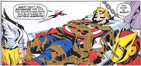 captain-america-recovered by avengers by jack kirby
