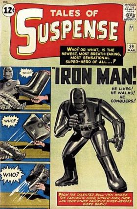 Capa de Tales of Suspense com a primeira aventura do Homem de Ferro.