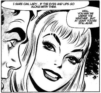 Peter e Gwen Stacy nos quadrinhos, na arte de John Romita.
