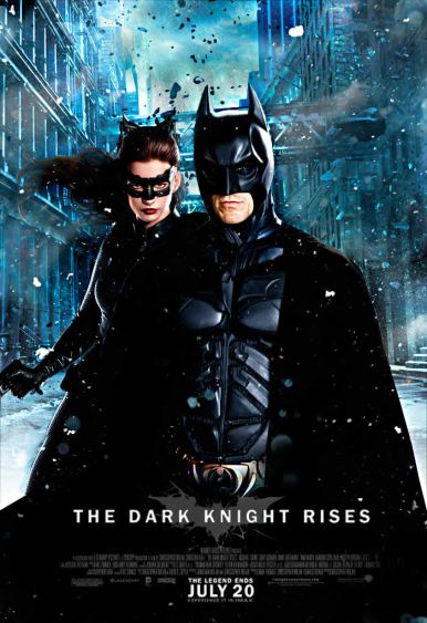 rises poster batman and catwoman