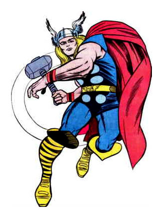 Thor no visual clássico de Jack Kirby...