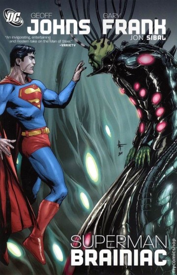 Capa do encadernado de Brainiac por Geoff Johns e Gary Frank.