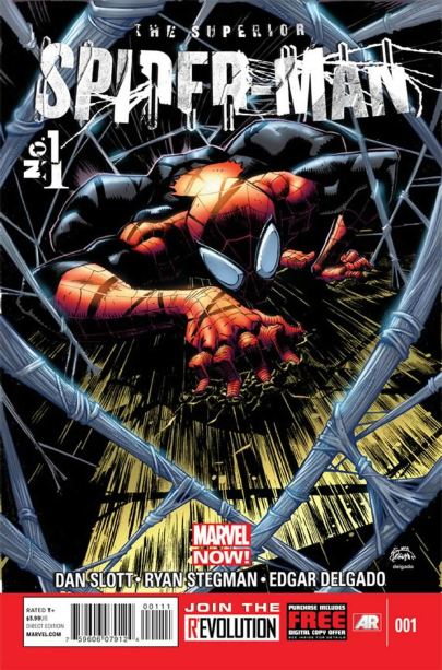 A capa de Superior Spider-Man 01, de janeiro de 2013.