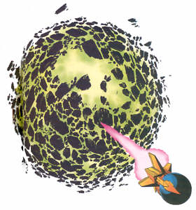 A nave de Kal-El decola de Krypton em seu momento final por John Byrne.