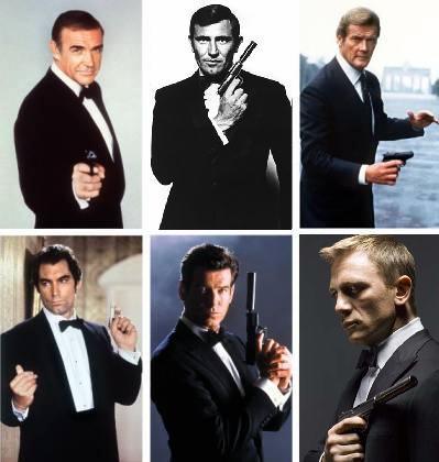 007: Homenagem pelos 50 anos de franquia e sucesso. Aqui, os seis atores que viveram o espião.