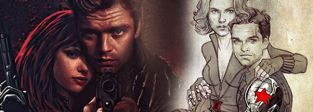 Arte de um fã na internet coloca os rostos dos atores Stan e Johansson em seus personagens dos quadrinhos.