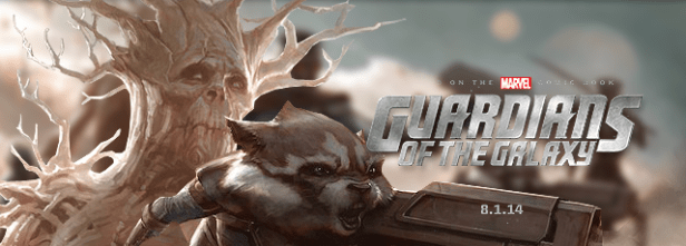 Os personagens Groot e Rocket Raccon dos Guardiões da Galáxia.