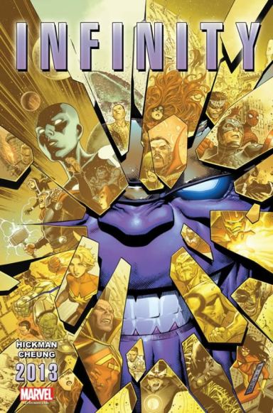 Primeira imagem de Infinity: Thanos ataca outra vez. Arte de Jim Cheung. 