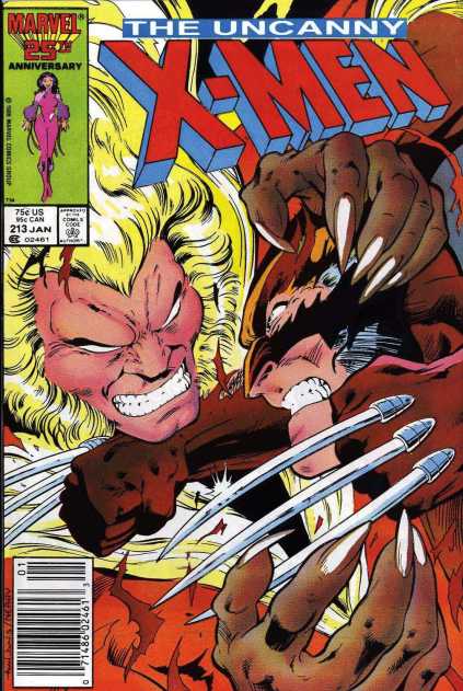 Fantástica capa de Alan Davis para o segundo round de Wolverine contra Dentes de Sabre.