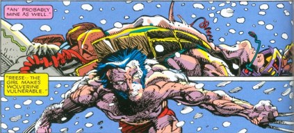 A deslubrante arte de Berry Windsor-Smith na luta de Wolverine contra Lady Letal.