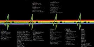 Luzes do prisma viram batimentos cardíacos no encarte do disco.