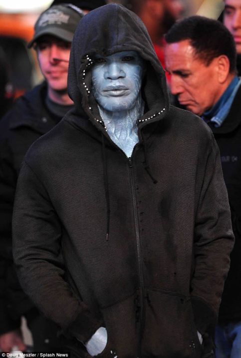 Jaime Foxx como Electro nos sets de filmagem em Nova York.