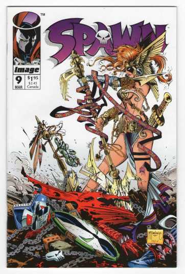 Capa de Spawn 09 com a estreia de Angela.