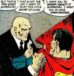 Lex Luthor já calvo por John Byrne.