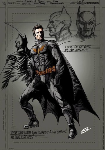 Suposto desenho do Batman com o rosto de Ben Affleck.