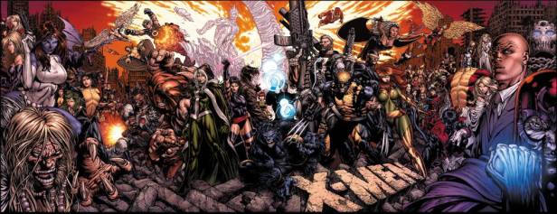 Poster comemorativo dos 50 anos dos X-Men, por David Finch.