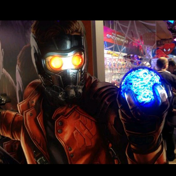 guardians of the galaxy toy fair poster star-lord and orbe