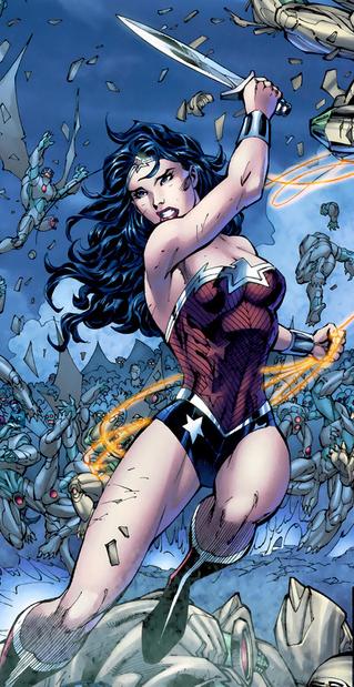 A Mulher-Maravilha na arte de Jim Lee.