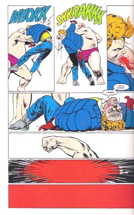 Desesperado, Murdock investe contra o Rei do Crime. 