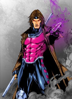 Gambit nos quadrinhos, na arte do brasileiro Ed Benes.