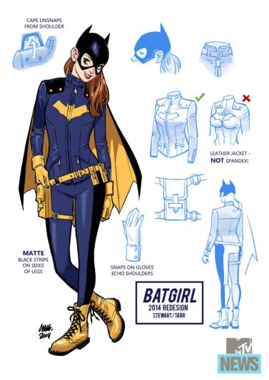 Esquema de design da Batgirl. 