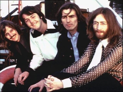Os Beatles em abril de 1969, quando as gravações estavam no início.