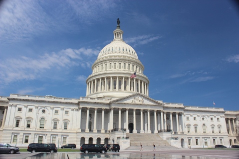 O prédio do Capitólio, em Washington, DC, onde fica o Congresso dos EUA. 