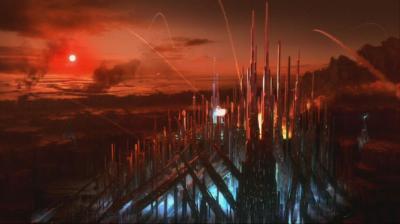 O design da cidade de Kandor, capital de Krypton, em Smallville. 