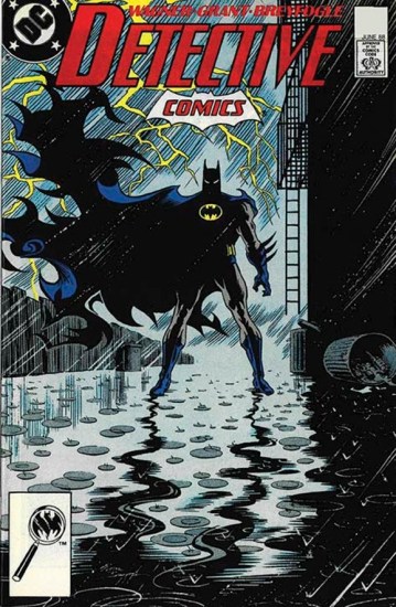 Detalhe da capa de Legends of the DArk Knight, com a arte de Norm Breyfogle.