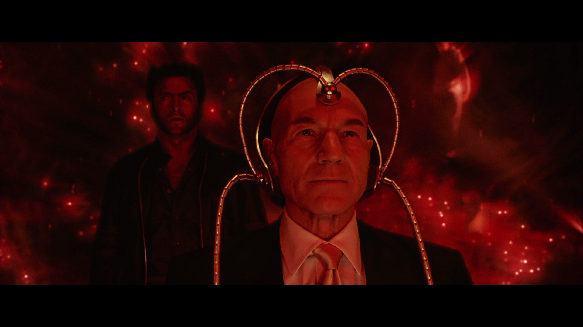 xavier and wolverine in the cerebro on the movies