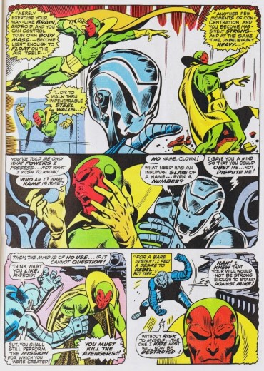 Ultron e Visão: criador e criatura.