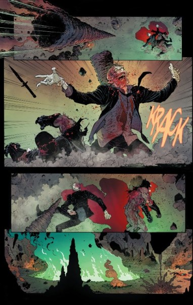 Página de Batman 40 com a luta final. O fim?