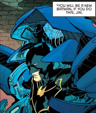 Batman saindo da armadura.