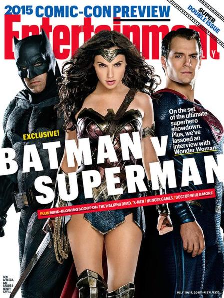 Capa da EW com a trindade da DC Comics.