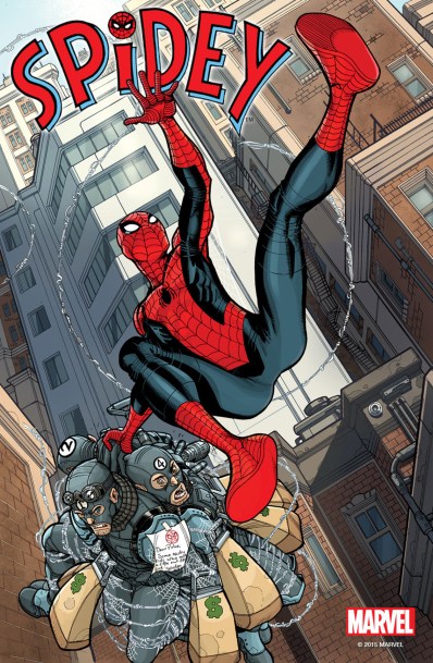 A capa de Spidey 01: herói adolescente.